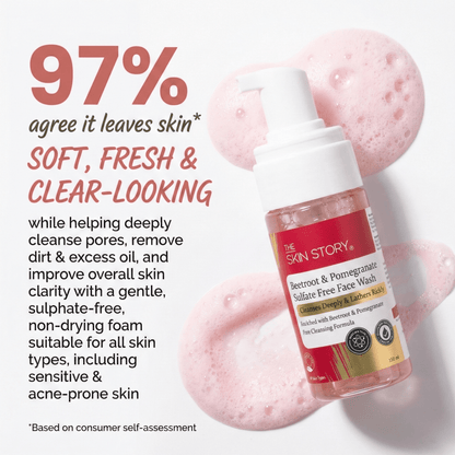 Beetroot &amp; Pomegranate Foaming Face Wash – Sensitive Skin Formula - The Skin Story - 