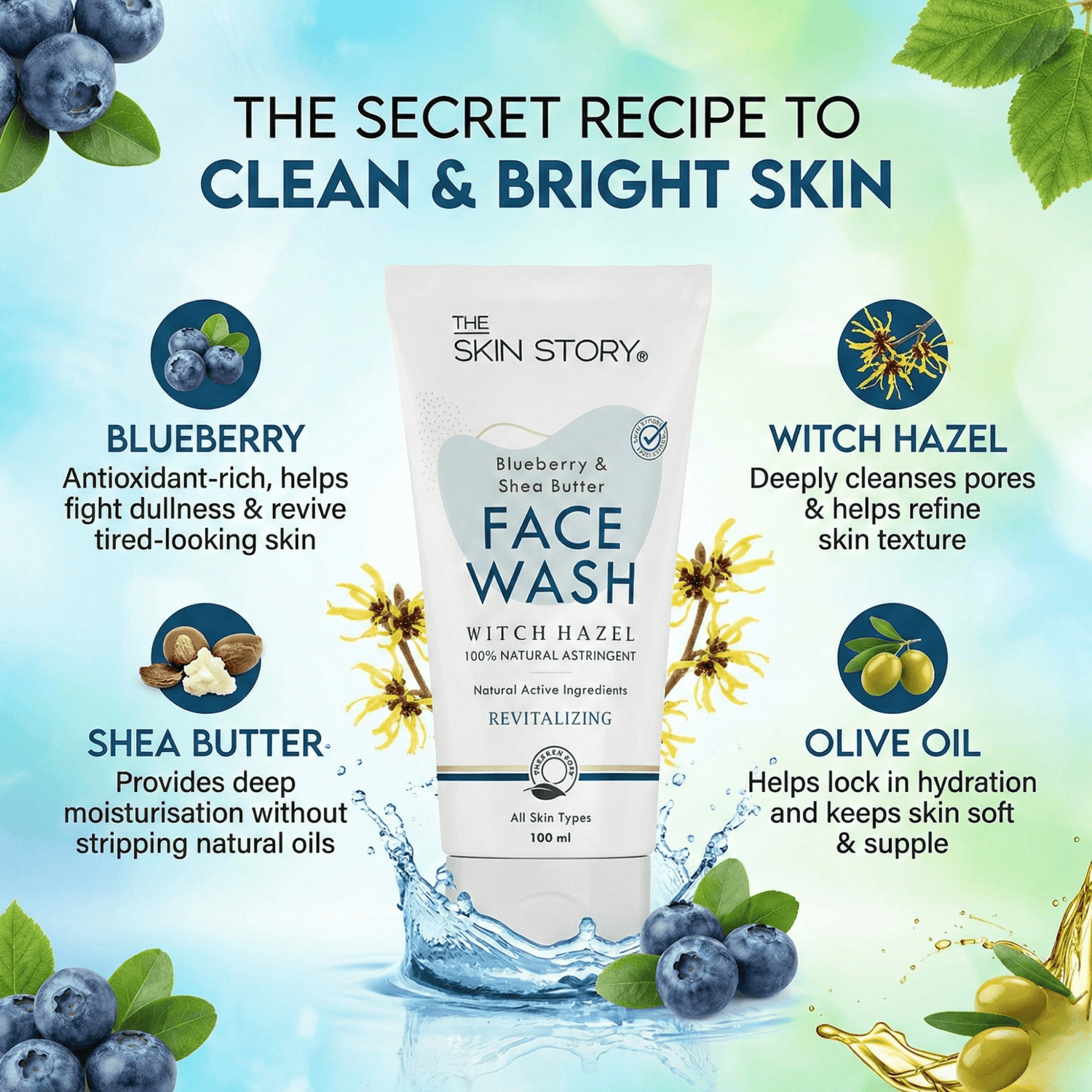 Blueberry Glow Brightening Facewash - The Skin Story - Facewash