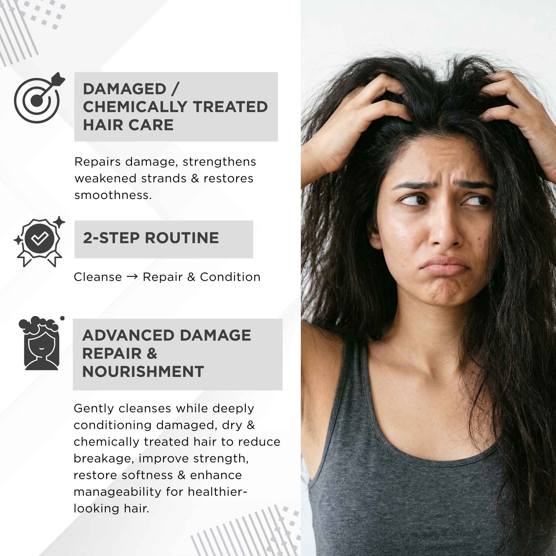 Damaged Hair 2 steps - Sulphate Free Shampoo+Conditioner - The Skin Story - 