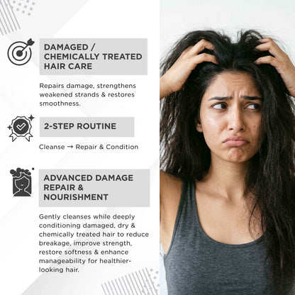 Damaged Hair 2 steps - Sulphate Free Shampoo+Conditioner - The Skin Story - 