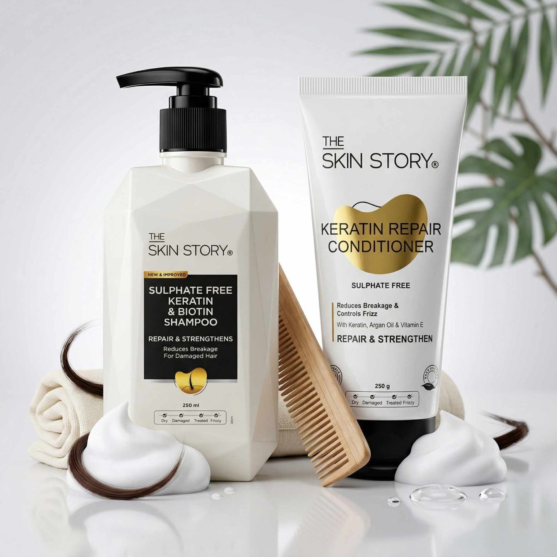 Damaged Hair 2 steps - Sulphate Free Shampoo+Conditioner - The Skin Story - 