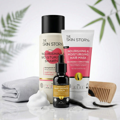 Early Hairfall 3 steps - Nourishing &amp; Moisturising Shampoo+Mask+Hair Growth Seru - The Skin Story - 