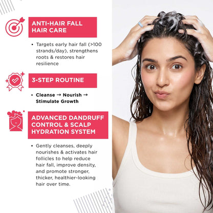 Early Hairfall - 4 steps Nourishing &amp; Moisturising Shampoo+Mask+Hair Growth Serum+Hair Mask - The Skin Story - 