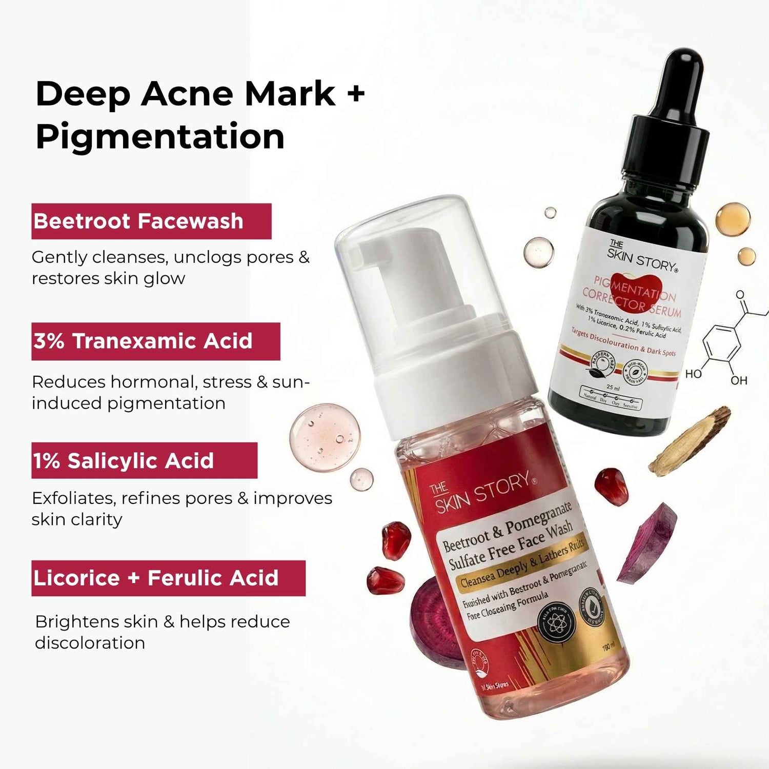 Early Onset Pigmentation 2 steps - Facewash+Corrector Serum - The Skin Story - 