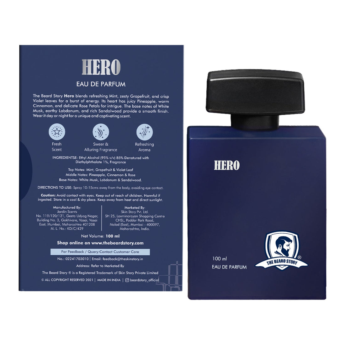 Fresh and Alluring Hero Perfume Eau De Perfume 100 ml - The Skin Story - 