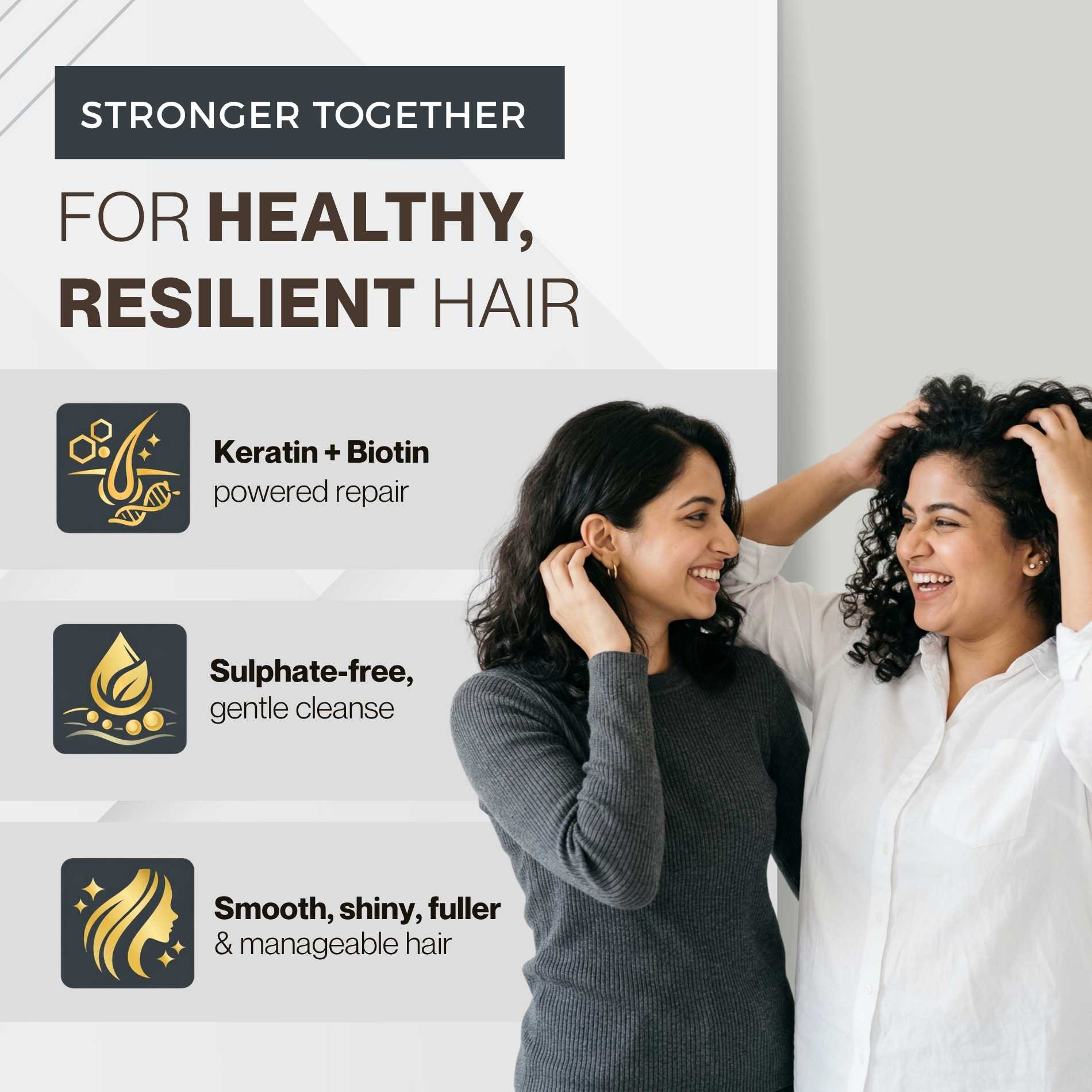 Frizz 4 steps - Sulphate Free Shampoo+Conditioner+Seum+Hair Fix Stick - The Skin Story - 