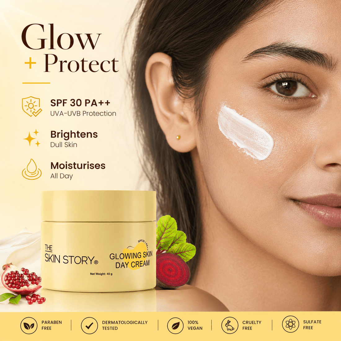 Glowing Skin Day Cream SPF 30 + Moisturiser - The Skin Story - Face Care