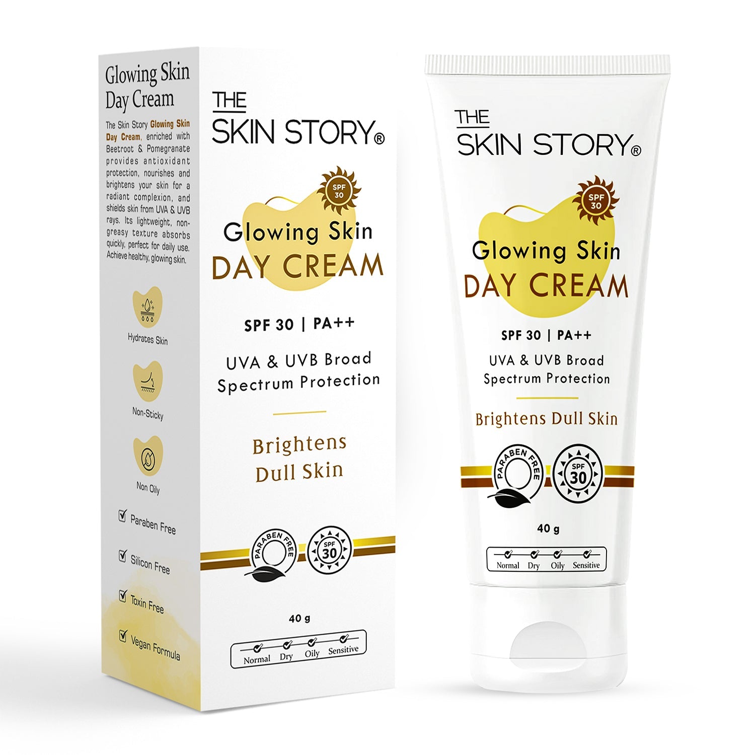 Glowing Skin Day Cream SPF 30 + Moisturiser - The Skin Story - Face Care