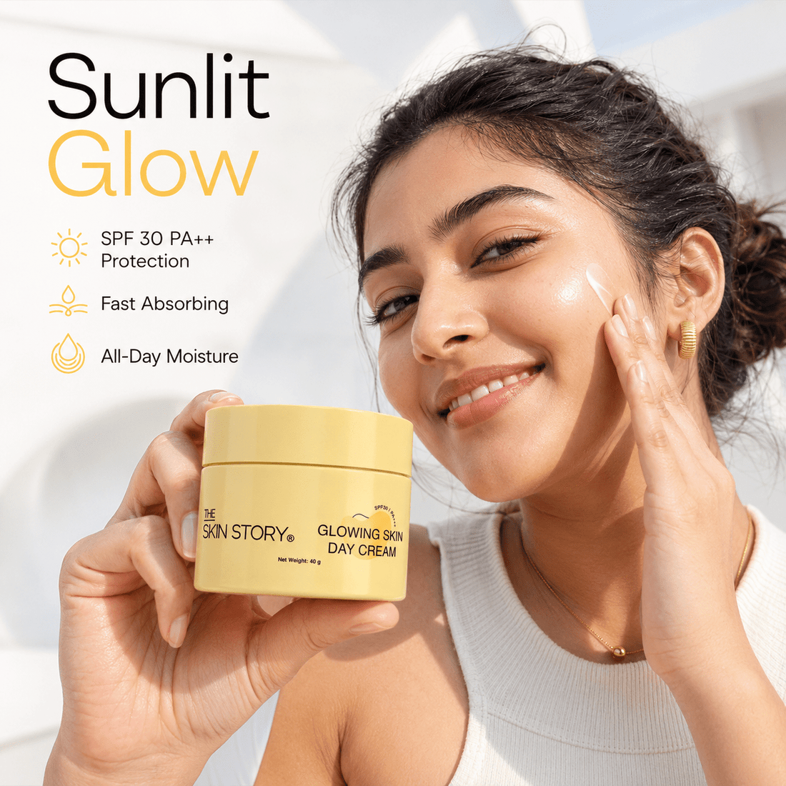 Glowing Skin Day Cream SPF 30 + Moisturiser - The Skin Story - Face Care
