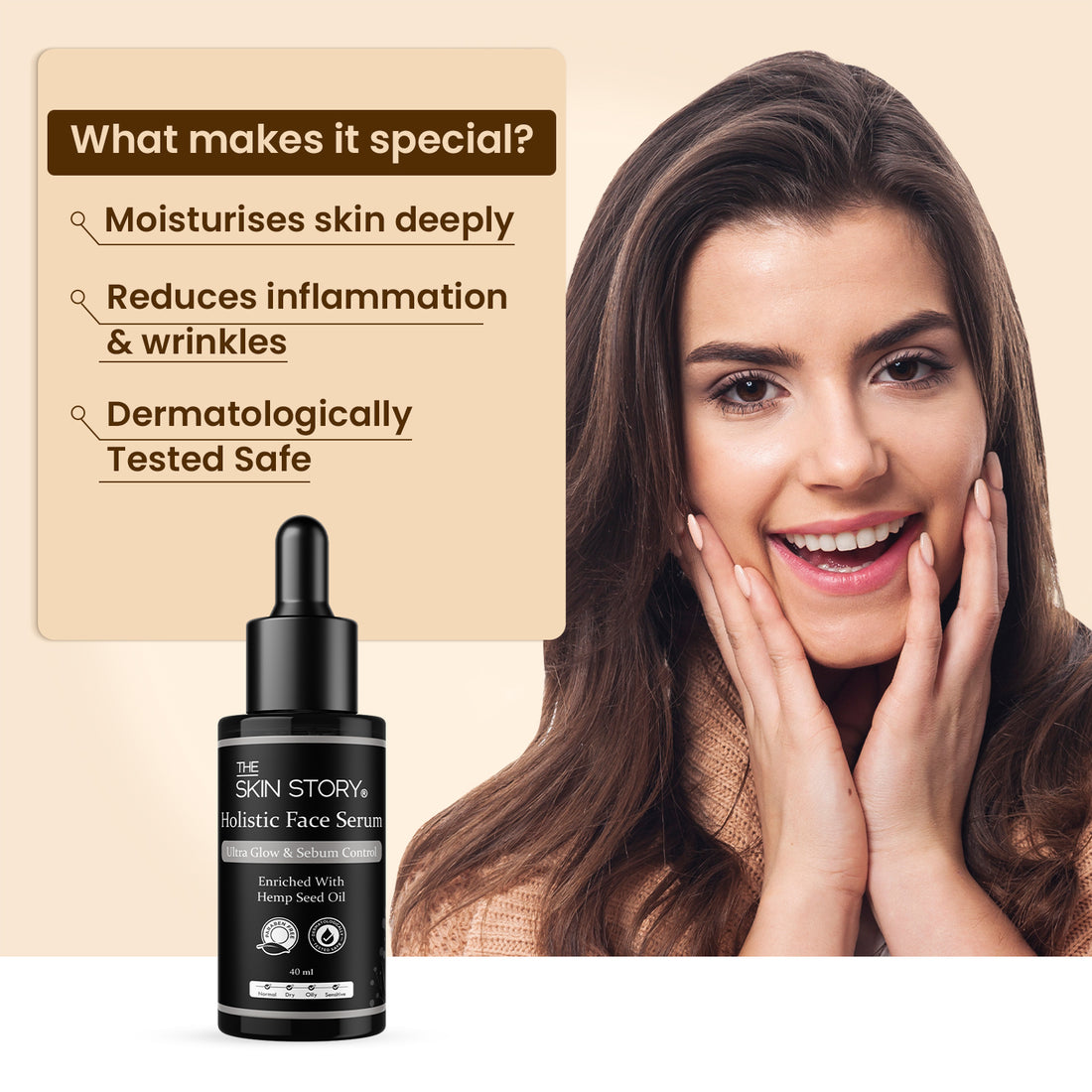 Holistic Hemp Serum | Ultra Glow & Sebum Control | Hemp Seed Oil | 40ml