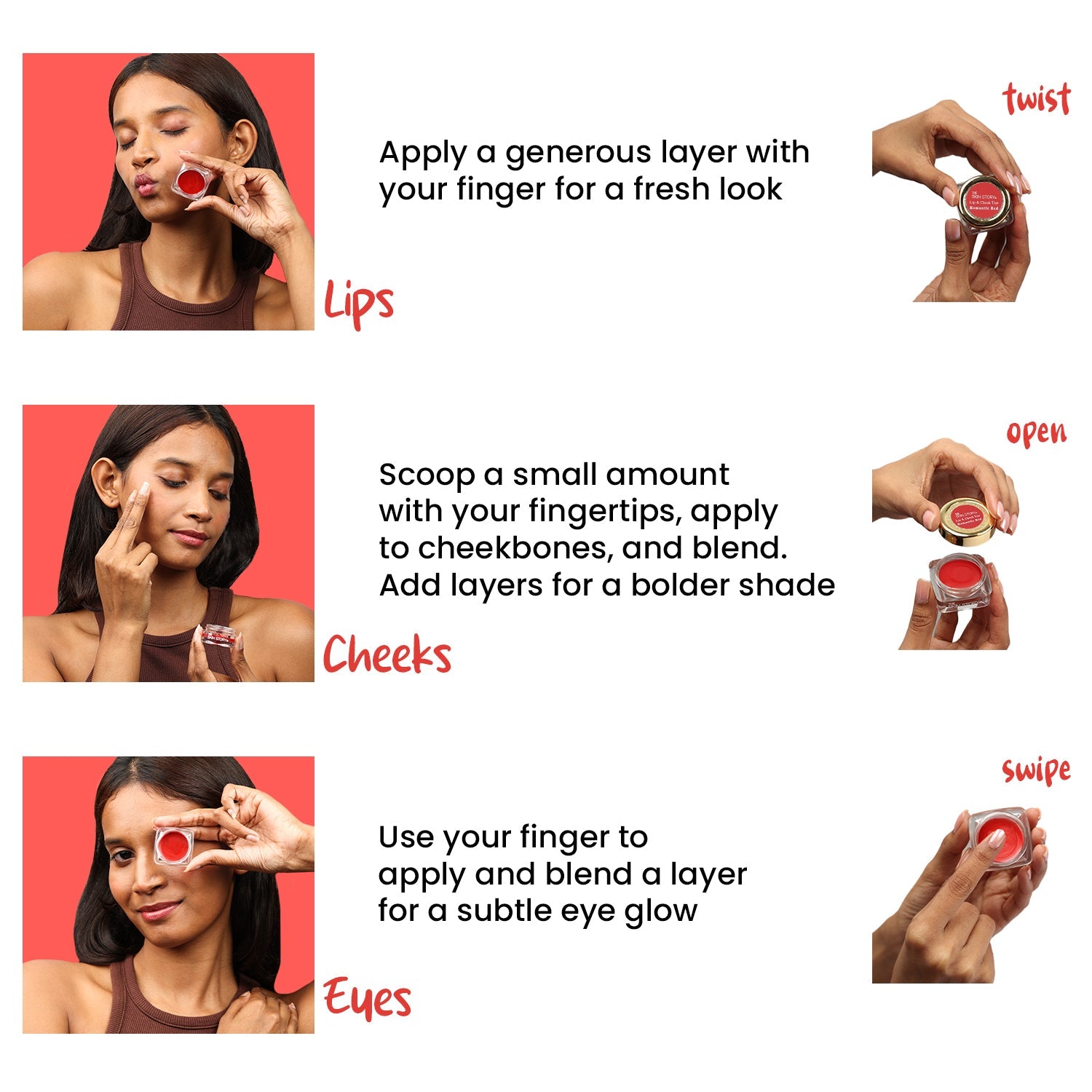 Lip &amp; Cheek Tint Romantic Red - The Skin Story - Lip &amp; Cheek Tint