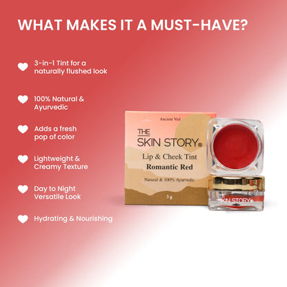 Lip &amp; Cheek Tint Romantic Red - The Skin Story - Lip &amp; Cheek Tint