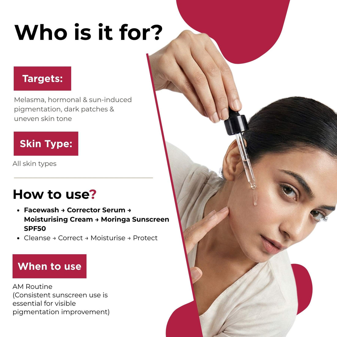 Melesma 4 Steps - Facewash+Serums+Moisturising Cream+Sunscreen SPF50 - The Skin Story - 