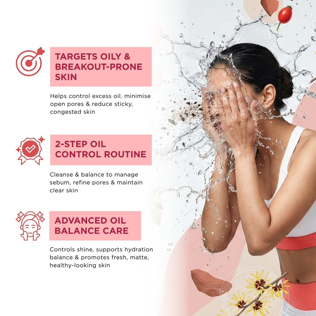 Oil Control 2 Steps - Facewash+Oil Free Moisturiser - The Skin Story - 