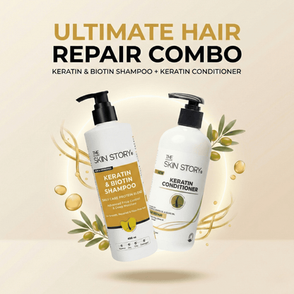 Oil Control Keratin and Biotin Shampoo &amp; Conditioner - The Skin Story - 