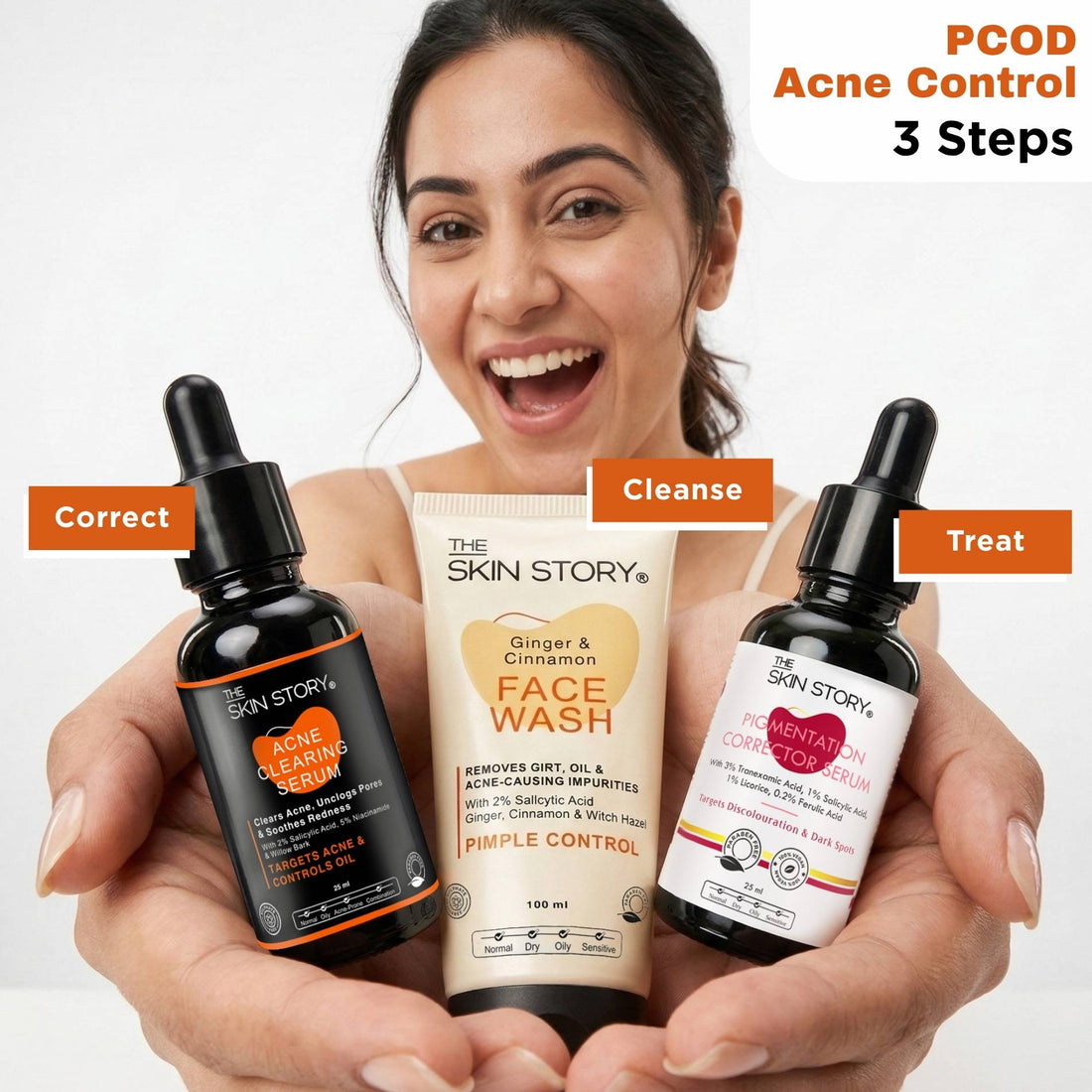 PCOD Pimple Repair Regime – Hormonal Acne & Marks Routine - The Skin Story -