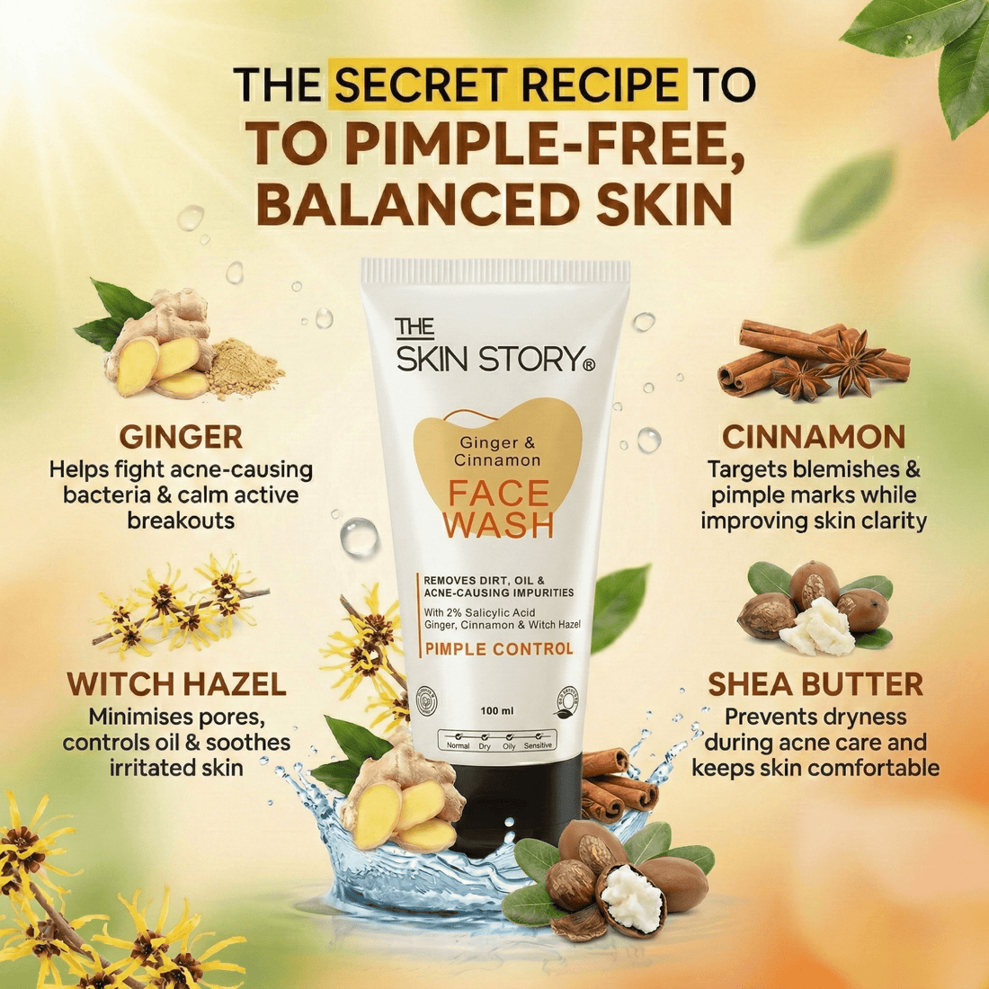 Pimple &amp; Acne Control Face Wash - The Skin Story - Facewash