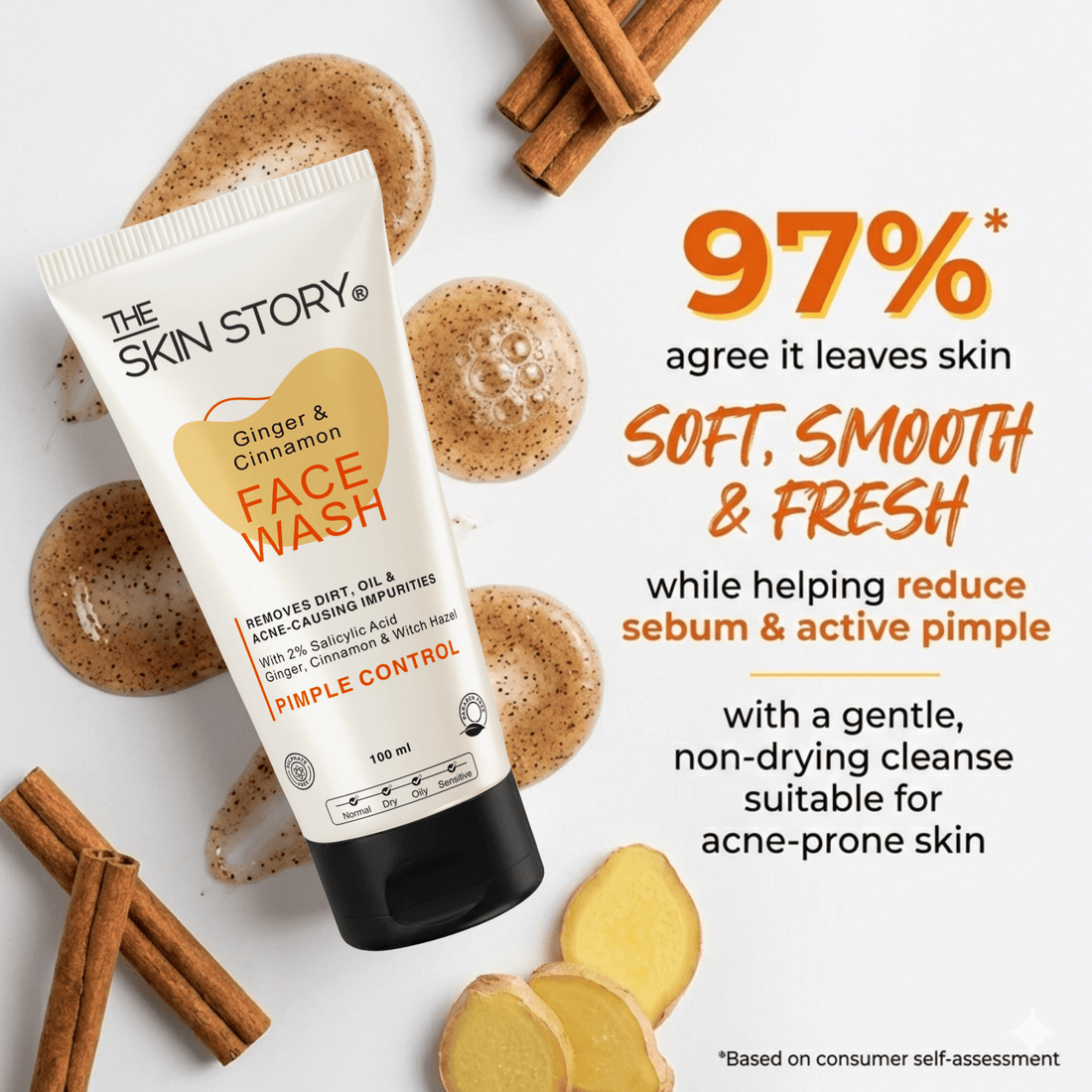 Pimple &amp; Acne Control Face Wash - The Skin Story - Facewash