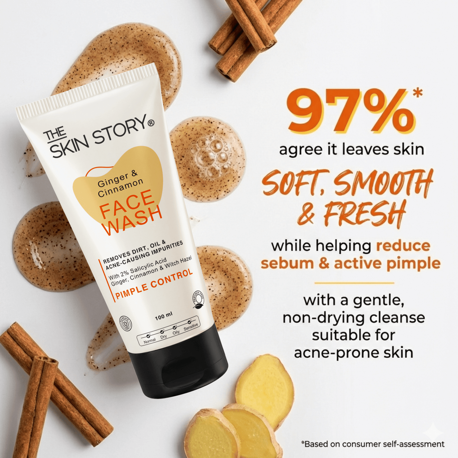 Pimple &amp; Acne Control Face Wash - The Skin Story - Facewash