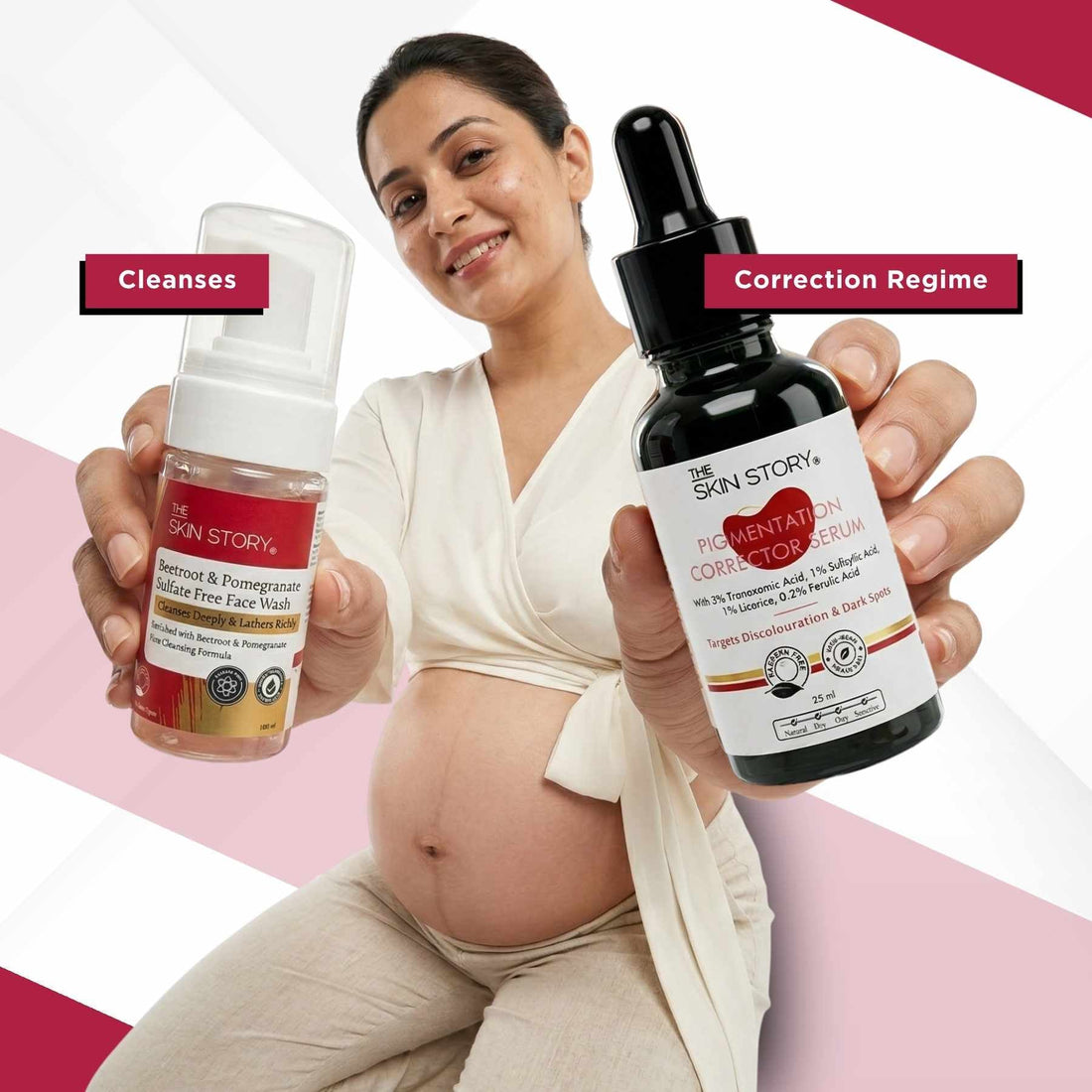 Post Pregnancy 2 Step - Facewash+10% Vitamin C Face Serum - The Skin Story - 