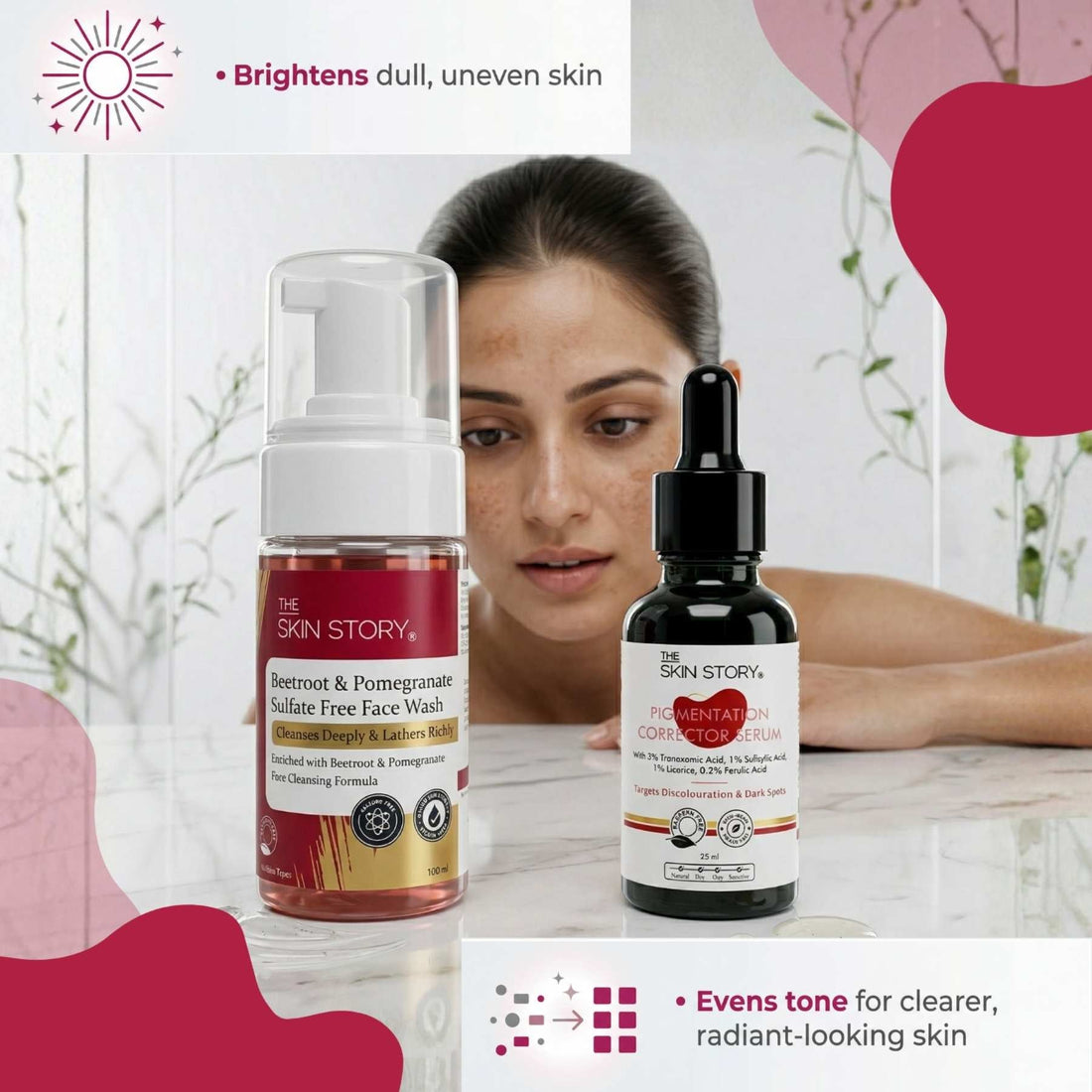 Post Pregnancy 2 Step - Facewash+10% Vitamin C Face Serum - The Skin Story - 