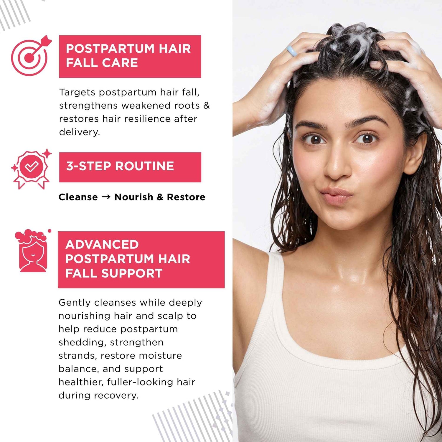 Postpartum Hairfall 2 steps - Nourishing &amp; Moisturising Shampoo+Mask - The Skin Story - 