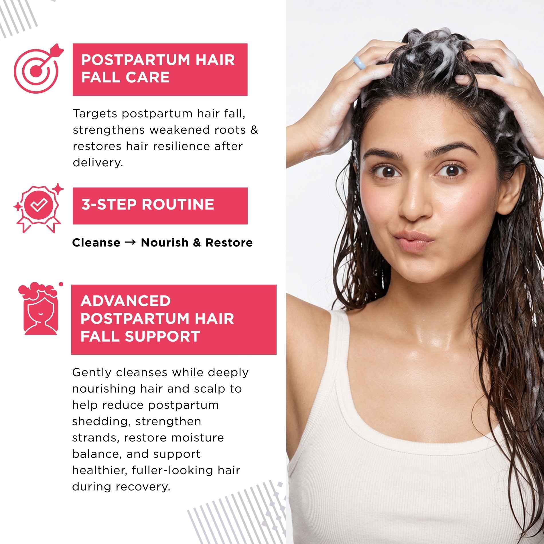 Postpartum Hairfall 2 steps - Nourishing &amp; Moisturising Shampoo+Mask - The Skin Story - 