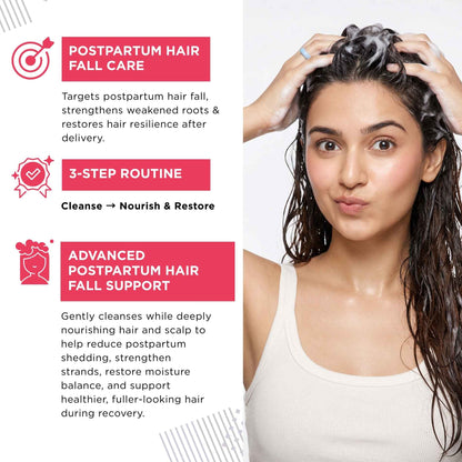 Postpartum Hairfall 2 steps - Nourishing &amp; Moisturising Shampoo+Mask - The Skin Story - 