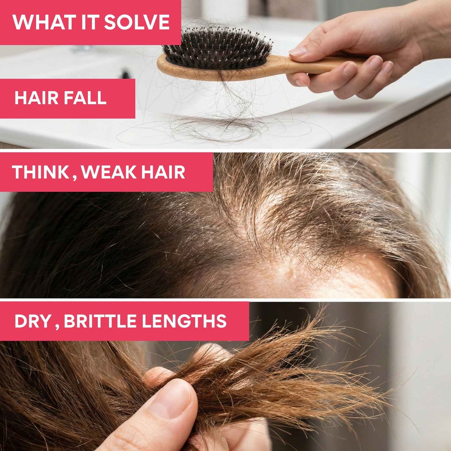 Postpartum Hairfall 3 steps - Nourishing &amp; Moisturising Shampoo+Mask+Anti Frizz Hair Seum - The Skin Story - 
