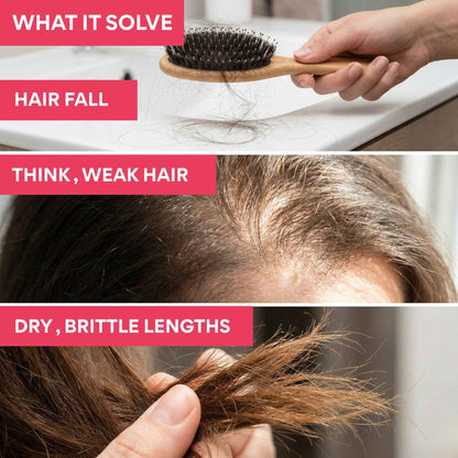 Postpartum Hairfall 3 steps - Nourishing &amp; Moisturising Shampoo+Mask+Anti Frizz Hair Seum - The Skin Story - 