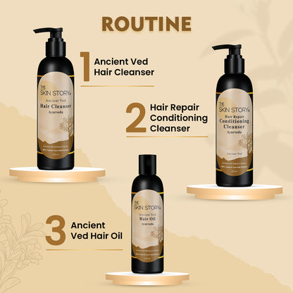 The Skin Story Ayurvedic Hair Shampoo | Amla, Brahmi &amp; Bhringraj | 100% All Natural, 180 ml