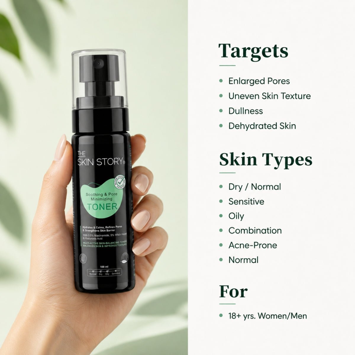 Soothing &amp; Pore Minimising Toner - The Skin Story - 