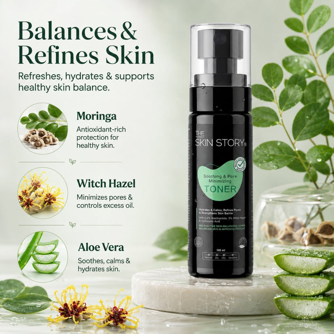 Soothing &amp; Pore Minimising Toner - The Skin Story - 