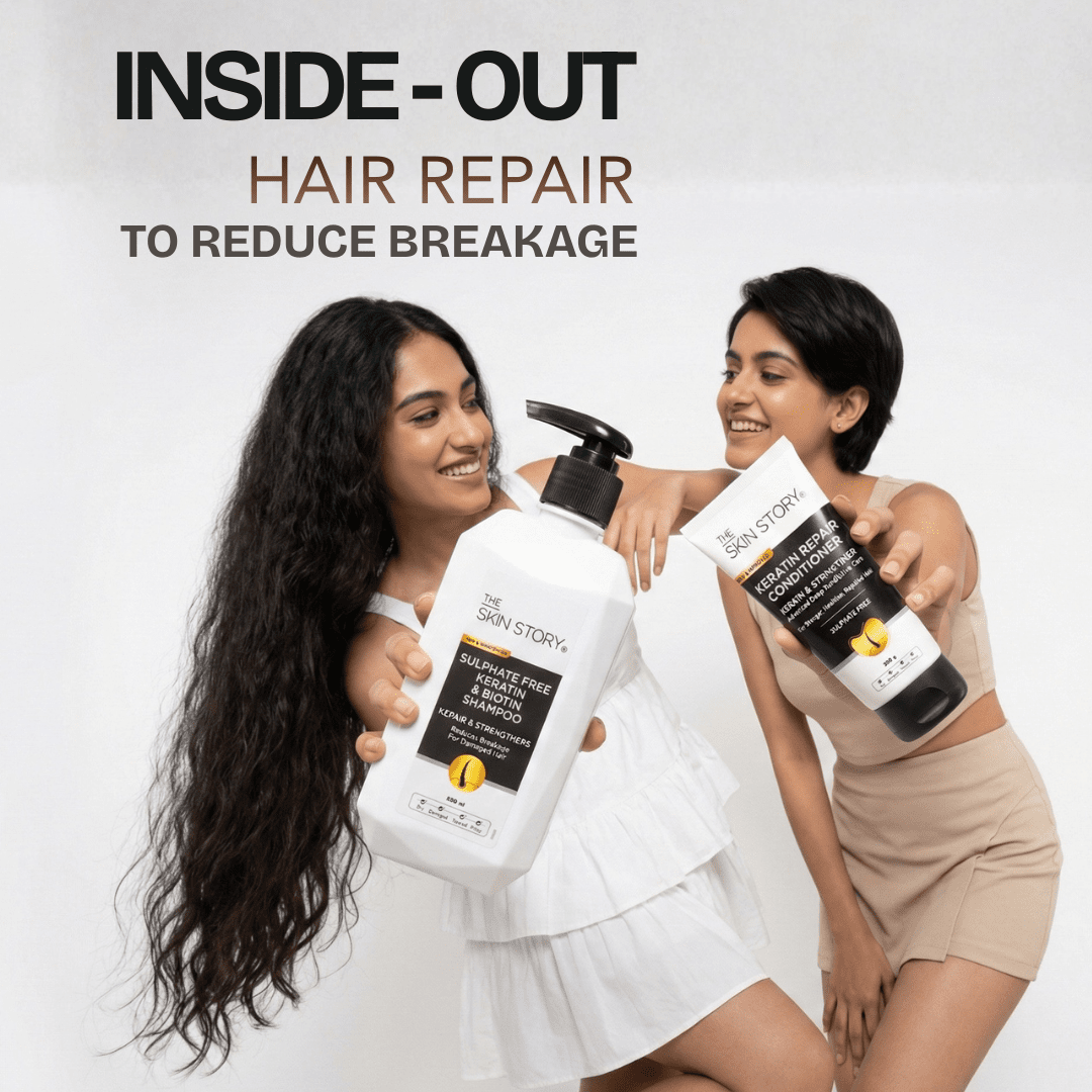 Sulfate Free Keratin &amp; Biotin Shampoo and Conditioner - The Skin Story - Hair Care Combo