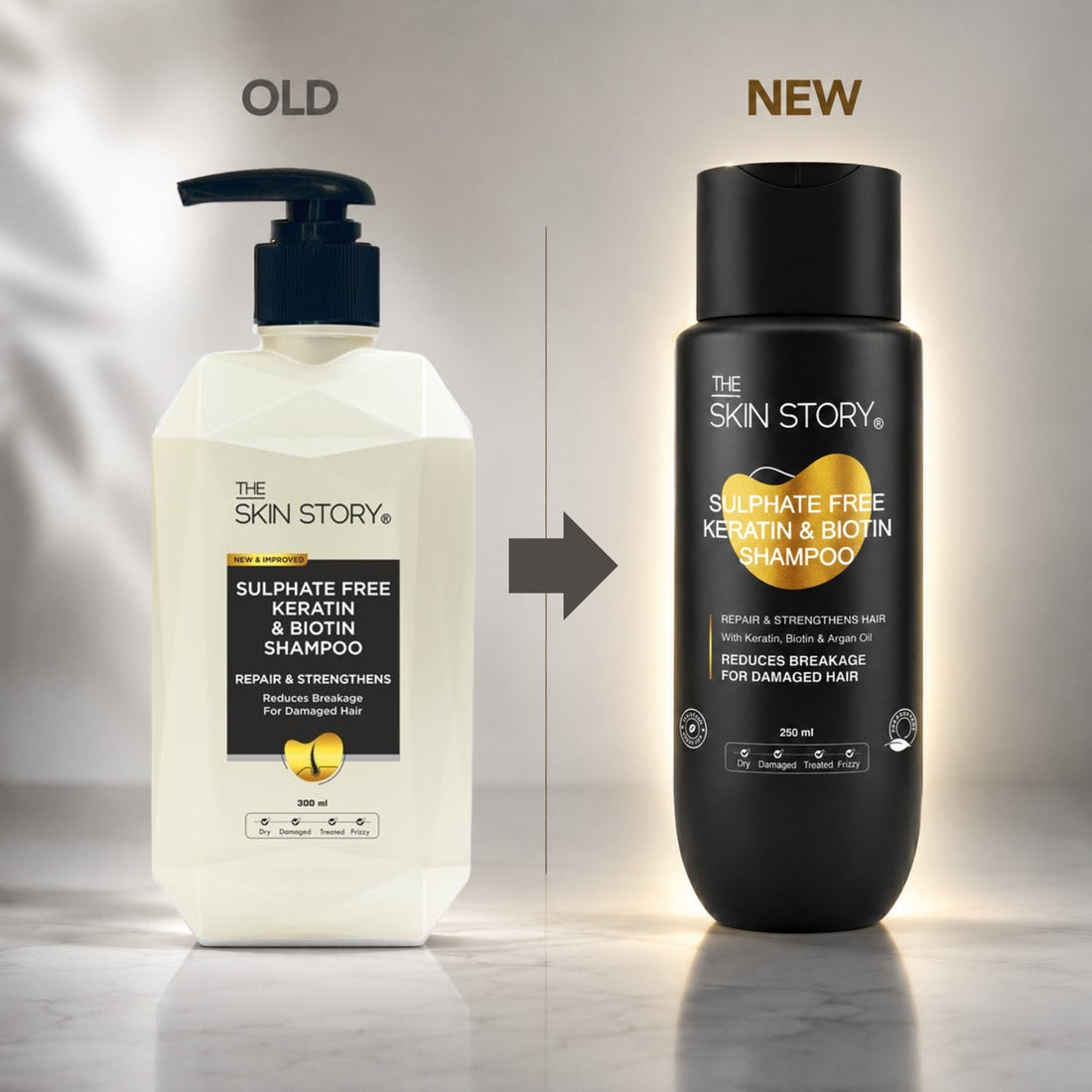 Sulphate Free Keratin &amp; Biotin Shampoo – Repairs Damaged Hair - The Skin Story - Hair Care Combo