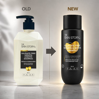 Sulphate Free Keratin &amp; Biotin Shampoo – Repairs Damaged Hair - The Skin Story - Hair Care Combo