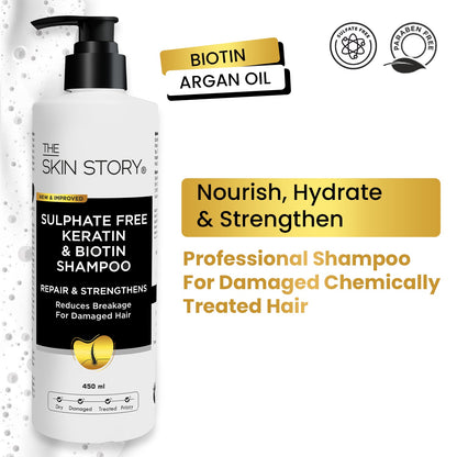 Sulphate Free Keratin Shampoo - Damage Reapir - The Skin Story - 