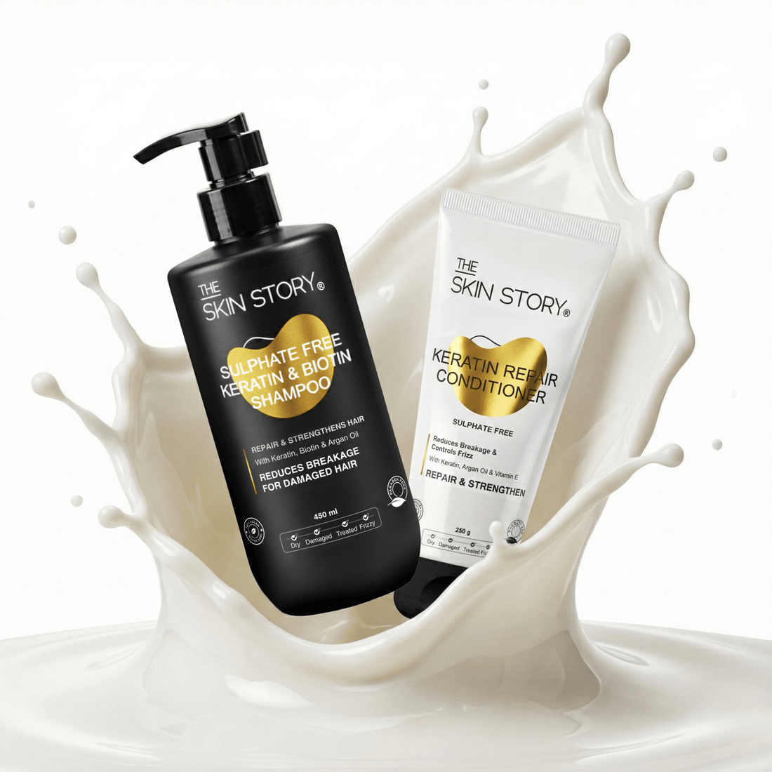Sulphate Free Shampoo &amp; Conditioner For Dry &amp; Damaged Hair - The Skin Story - 