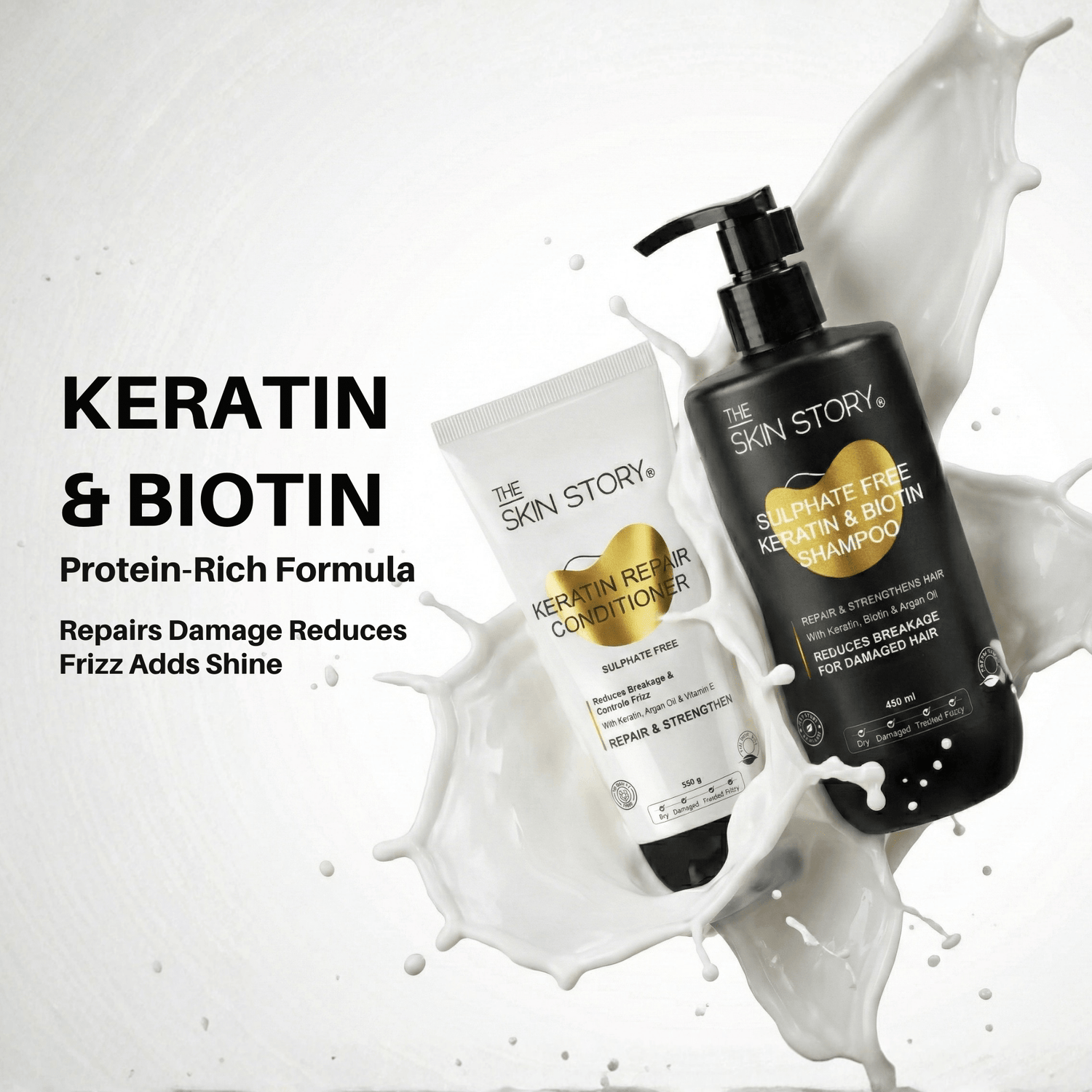 Sulphate Free Shampoo &amp; Conditioner For Dry &amp; Damaged Hair - The Skin Story - 