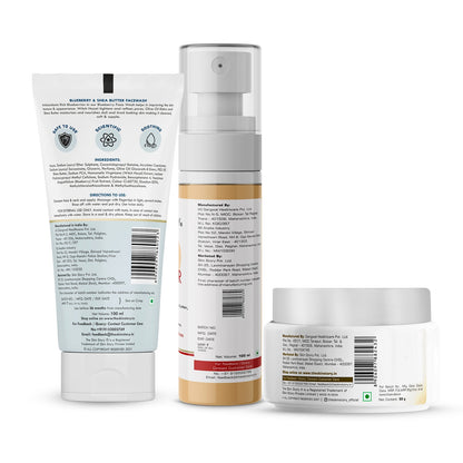 The Skin Story Simple Skincare Trio (CTM) (The Skin Story Blueberry Facewash, 100g The Skin Story Witch Hazel Toner, 100ml The Skin Story Argan Infinity Cream, 50g) - The Skin Story - Skincare Combo