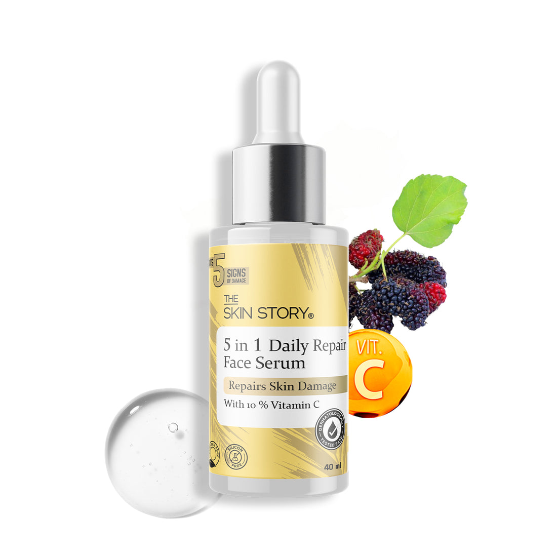5 in 1 Daily Repair Face Serum | Repairs Skin Damage | 10% Vitamin C | 40ml