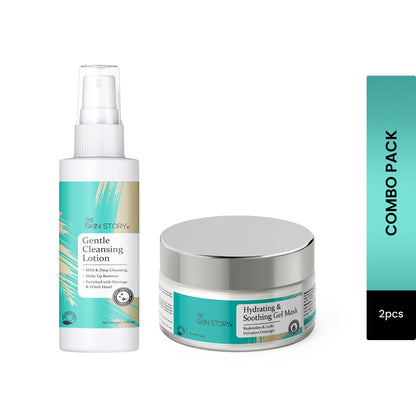 Intensive Hydration Kit (Gentle Cleanser + Night Gel Mask ) Hydration &amp; Repair Kit | Moringa &amp; Witch Hazel